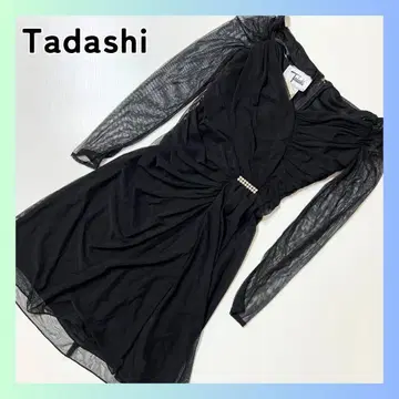 새상품급 타다시 쇼지 빈티지 블랙 드레스 소매 시스루 M 사이즈