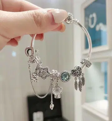 판도라 팔찌 크리스탈 볼 천사의 날개 참