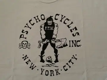 Psycho Cycles T셔츠 화이트 XXL
