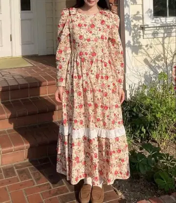 시마무라 maihee 꽃무늬 빈티지 원피스 3L