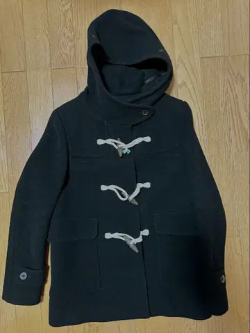 투모로우랜드 MACPHEE 블랙 더플 코트 울