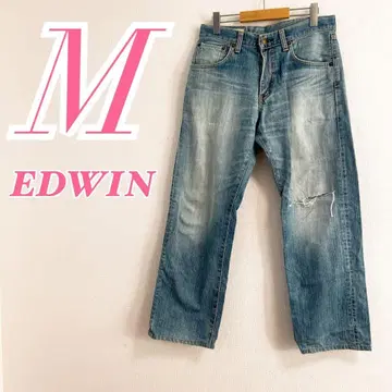EDWIN 에드윈 블루 데님 팬츠 M 와이드 팬츠 캐주얼