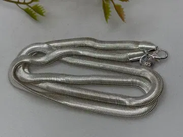 실버 925 뱀 모양 롱 목걸이