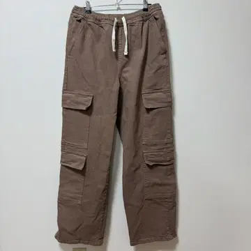 브라운 카고 팬츠 코튼 6 포켓