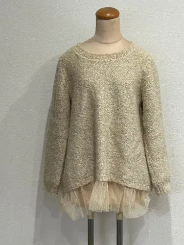 핑크하우스 튤 장식 스웨터