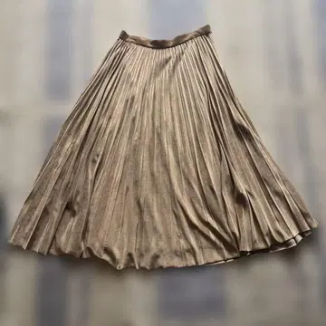 iCB 베이지 벨로아 플리츠 스커트