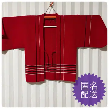 쇼와 레트로 니트 겉옷 브라운 겉옷 빨간색 아크릴 x 울 방한