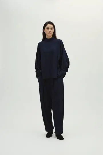 RIM.ARK 도비 스트라이프 풀오버 팬츠 블랙