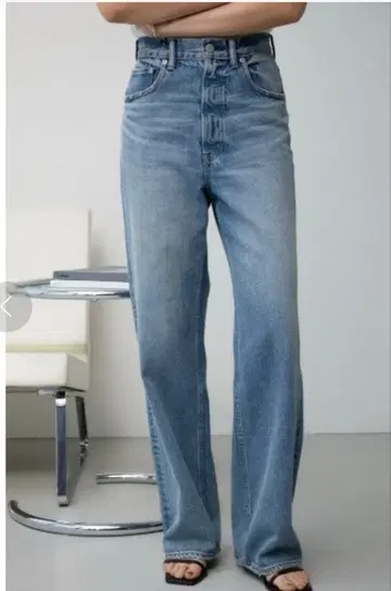 AZUL by moussy 하이웨스트 와이드 데님