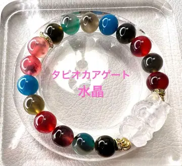 러브 토끼 수정 타피오카 마노 팔찌