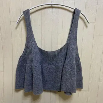 PUAL CE CIN 리브 x 골지 니트 뷔스티에