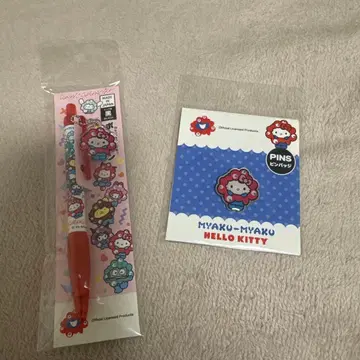 [ 미사용 새상품 ] 미야쿠미야쿠 산리오 헬로키티 볼펜 핀 배지