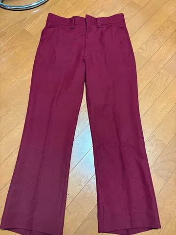 버건디 슬랙스 플레어 팬츠