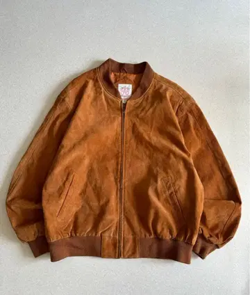 90s Nubuck leather jacket / 짧은 기장 가죽 블루종
