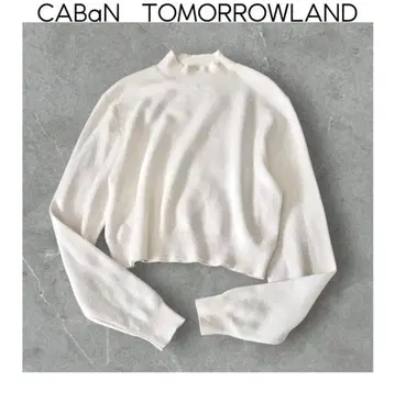 caban TOMORROWLAND 코튼 캐시미어 크롭 니트 세탁 가능