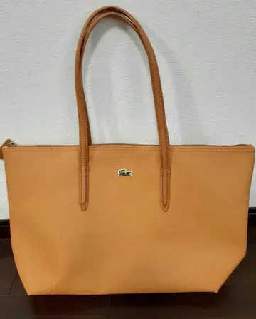 LACOSTE 오렌지 토트백 합성 피혁