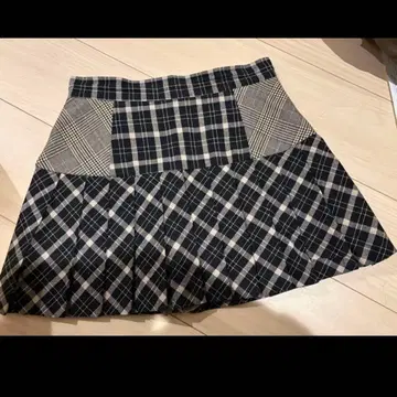 코코 체크 플리츠 스커트 M 사이즈