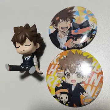 리본 REBORN! 캔뱃지 사와다 츠나요시&리본 아틀레 피규어