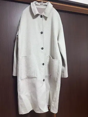 HARE 울 혼방 롱 코트 리버서블