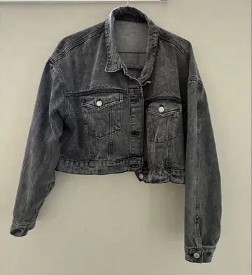 그레이 크롭 데님 자켓