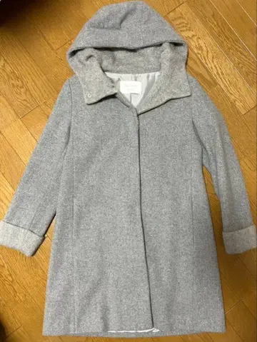 투모로우랜드 ballsey 후드 부착 롱 코트 그레이