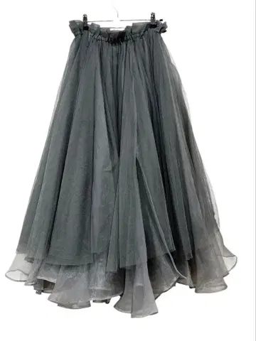 새상품급 라벨에튀드 Odette 볼륨 튤 쉬폰 스커트 그레이