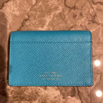 라이트 블루 가죽 카드 케이스