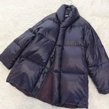 새상품급 마추어리 볼륨 다운 자켓 숄카라 광택 보라색 두께감