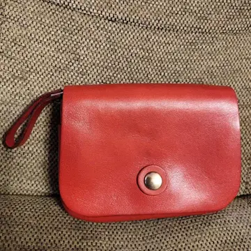 가죽 빨간색 코인 케이스/동전 지갑