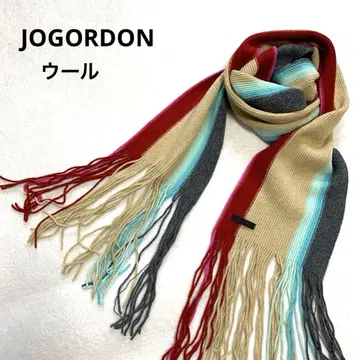 JOGORDON 울 머플러 긴 프린지 멀티 컬러