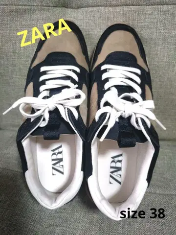 새상품급 [ ZARA ] 레오파드 무늬 악센트 스니커즈 size 38