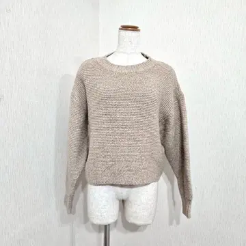 OPAQUE.CLIP 베이지 로우게이지 니트 하찌 긴팔 내추럴