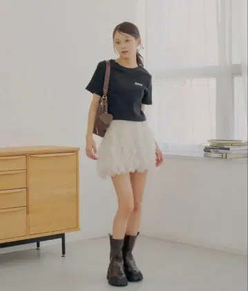 CHICO / 튤 티어드 벌룬 숏팬츠