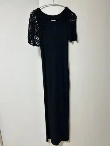 블랙 니트 원피스 반팔