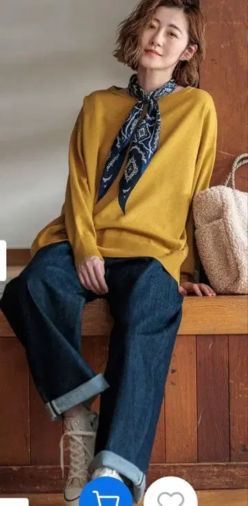 23구 머스타드 긴팔 니트 38 사이즈