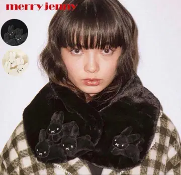초기 새상품 merry jenny 미피 머플러 블랙 miffy