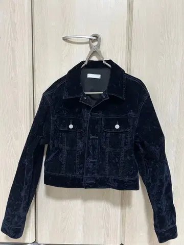 MOUSSY 다크 블루 크롭 자켓