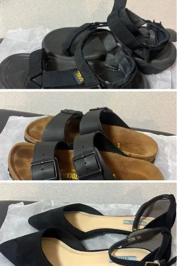 블랙 샌들 3개 세트 묶음 판매