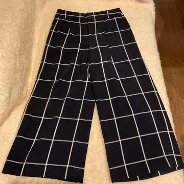 Ballsey 네이비 체크 무늬 가우초 팬츠