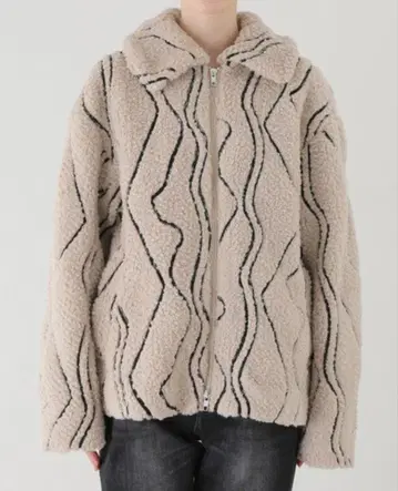 물결무늬 플리스 자켓