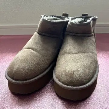 통굽 어그 부츠 경량 퍼 숏부츠 브라운