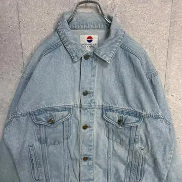 PEPSI 펩시 데님 자켓 라이트 블루 구제 의류 S 크롭 기장