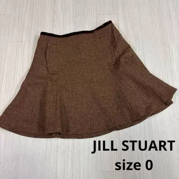 JILL STUART 브라운 플레어 스커트 트위드풍 y2k 헤이세이 갸루