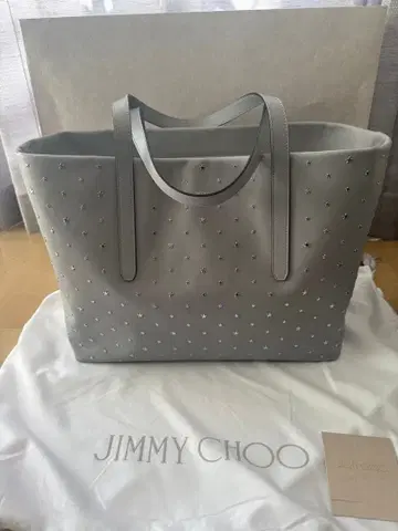 JIMMY CHOO 스터드 토트백 그레이