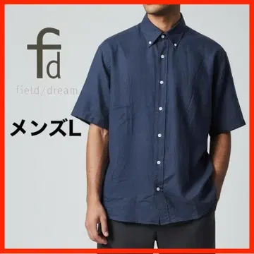 A4347 새상품급 field/dream*반팔 셔츠*심플*L*네이비