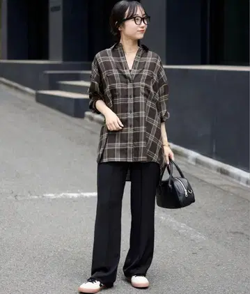 [ 택 포함 미사용 새상품 ] SLOBE IENA 비에라 체크 루즈 셔츠