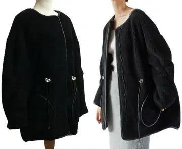 [ GALLARDAGALANTE NAVY ] 파이핑 보아 코트