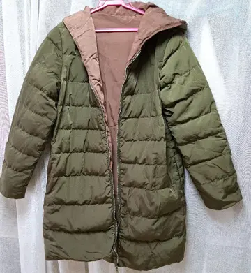 리버서블 후드 부착 롱 코트