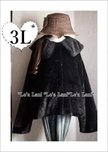 3L*따뜻한*빅 칼라*퍼 자켓/코트*블랙 빅 사이즈*여성용