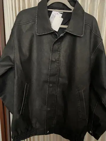 [택 포함 미사용/L] sedacle 인조 가죽 블루종